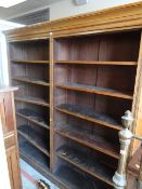 An antique two-section lightwood open bookcase with six shelves, 187 x 184cms Condition Report: