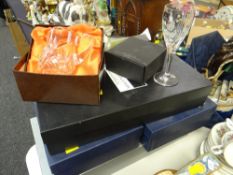 A parcel of boxed Royal Doulton, Webb Crystal & Royal Worcester cut glass ETC Condition Report: