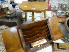 A Welsh oak primitive stool & a vintage stationery cabinet Condition Report: please request* *