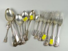A part set of Walker & Hall silver cutlery with acanthus terminals, 31.03 Troy oz total Condition Re