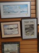 Welsh landscape of lake, framed Harper's Weekly ETC Condition Report: please request* *Condition