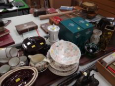 Parcel of mixed pottery, metalware, boxed items, framed prints ETC Condition Report: please request*