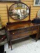 A vintage mahogany wash-stand & matching dressing table with oval mirror Condition Report: please