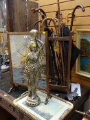 A wooden stick stand & contents including umbrellas ETC Condition Report: please request* *Condition
