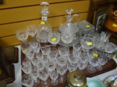 A quantity of cut glass decanters & drinking glasses ETC Condition Report: please request* *