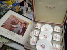 A cased Aynsley bone china coffee set & a commemorative photograph for the 1 Millionth shuttle