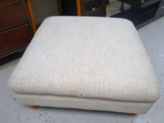 A modern square oatmeal fabric upholstered large stool Condition Report: please request* *