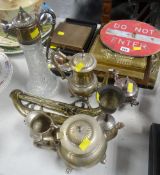 Parcel of metalware including ornamental brass pistols, cased cutlery ETC Condition Report: please