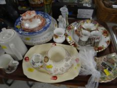 A parcel of mixed English china including Royal Albert 'Old Country Roses', Shelley ETC Condition