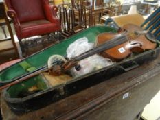 A vintage 'Stradivarius-label' violin in case with accessories Condition Report: please request* *