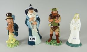 Four Royal Doulton Tolkien figures comprising Boromire, Gandalf, Tom Bombadil & Galadrel Condition