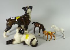 A Coopercraft pottery bulldog, a Beswick Siamese cat, Beswick horse & foal Condition Report: