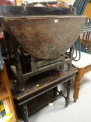 An antique drop flap table (distressed) & another Condition Report: please request* *Condition is