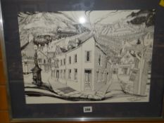 A framed TOM HUTCHINSON print of Tonypandy, dated 1977 Condition Report: please request* *