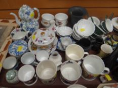 A quantity of mixed china including Worcester Evesham, commemorative items, a gourd teapot ETC