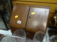 A vintage oak stationery cabinet with drawer Condition Report: please request* *Condition is not