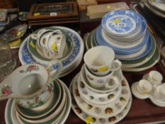 A parcel of mixed English pottery & china, a celadon floral jug ETC Condition Report: please