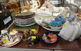 A parcel of mixed china including Spanish figure, Masons Mandalay ETC Condition Report: please