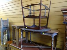 Three items of mahogany furniture including nest of three coffee tables & circular top occasional