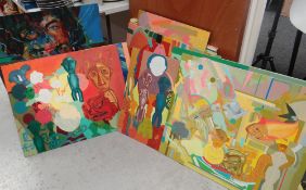 A parcel of approximately twenty semi-abstract oils on board by JOHN CHERRINGTON Condition Report: