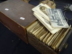 A vintage single filing drawer cabinet containing a large quantity in excess of several hundred of