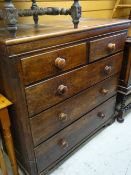 An antique oak chest of three long & two short drawers Condition Report: please request* *
