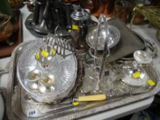 An EPNS twin-handled tray & a parcel of mixed EPNS items Condition Report: please request* *