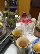 A pair of believed nineteenth century swirl decorated dwarf ale-glass, a parcel of other