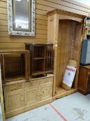 A modern pine open bookcase & a pine sideboard Condition Report: please request* *Condition is not
