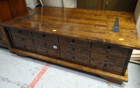 A good modern Laura Ashley Long John coffee table with a bank of twelve drawers Condition Report: