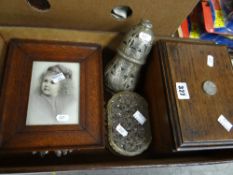 A vintage presentation box, glass casket, pair of mirrors ETC Condition Report: please request via