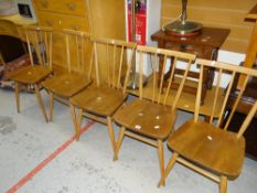 A good set of five Ercol kitchen chairs Condition Report: please request via email. Condition