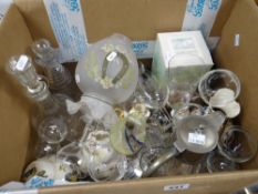 Parcel of mixed glassware including claret jug & pottery ETC Condition Report: please request via