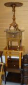 A tripod wine table, a tea trolley & two further tables Condition Report: please request via