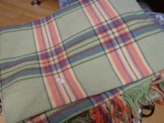 A vintage multi-coloured tartan patterned blanket Condition Report: please request via email.