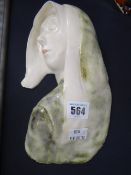 A Gillian Still porcelain bust of a nun with eyes closed Condition Report: please request via email.