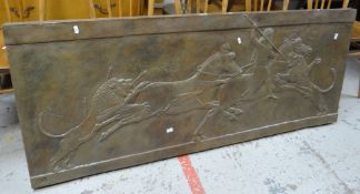 A resin hanging wall plaque of a gladiator and chariot scene Condition Report: please request via