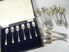 A parcel of silver spoons, 17.2oz Condition Report: please request via email. Condition reports