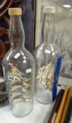 Two oversized sailing 'ships in bottles' Condition Report: please request via email. Condition