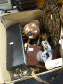 A parcel of various collectables including tackle-blocks, small 'ship in bottle' ETC Condition
