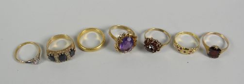 A 22ct yellow gold wedding band ring, 6.9grams together with a small 18ct yellow gold gypsy ring,