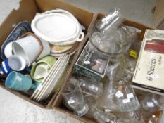 A box of china & a box of glass Condition Report: please request via email. Condition reports not