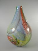 A twentieth century art glass narrow neck vase with mottled & swirl decoration Condition Report: