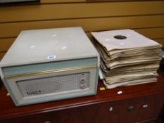 A Dansette Monarch record player & a quantity of operatic records together with two typewriters