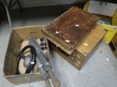 A vintage cased Biccotest signal instrument & sundry household items including three old