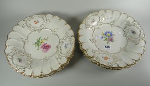 Four twentieth century Meissen floral display plates Condition Report: please request via email.