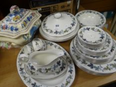 A quantity of Royal Doulton 'Burgundy' dinnerware, a Masons Regency patterned tureen & a quantity of