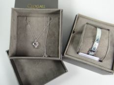 A boxed Clogau gold Eternal Love Duck Egg enamel bangle (RRP £350) & a Clogau Tree of Life Heart