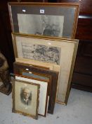 Sundry antique framed pictures & old photographs ETC Condition Report: please request via email.