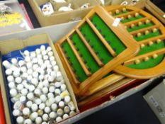 A collection of china thimbles & stands Condition Report: please request via email. Condition